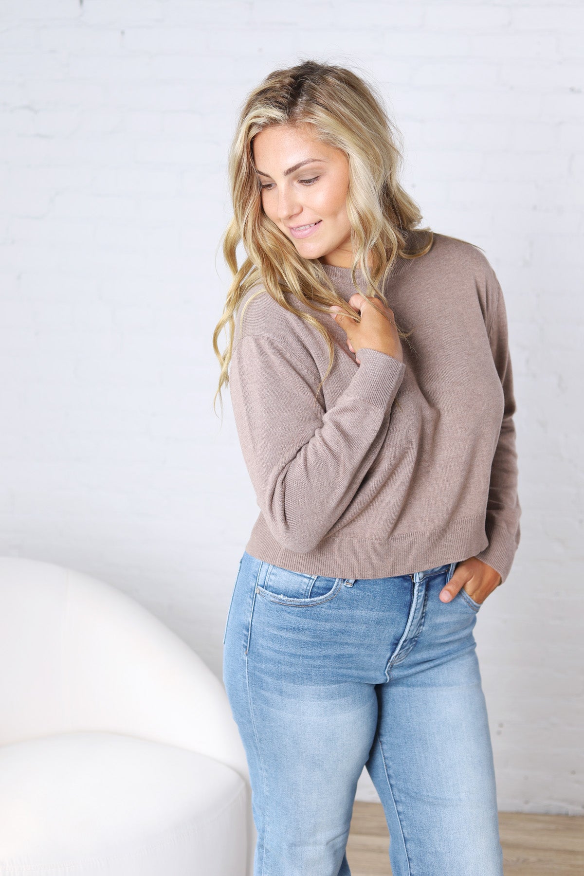 Josephin Crew Neck Sweater - Mocha