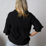 Josephine Balloon Sleeve Shirt - Black