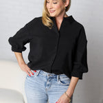 Josephine Balloon Sleeve Shirt - Black