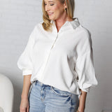 Josephine Balloon Sleeve Shirt - White