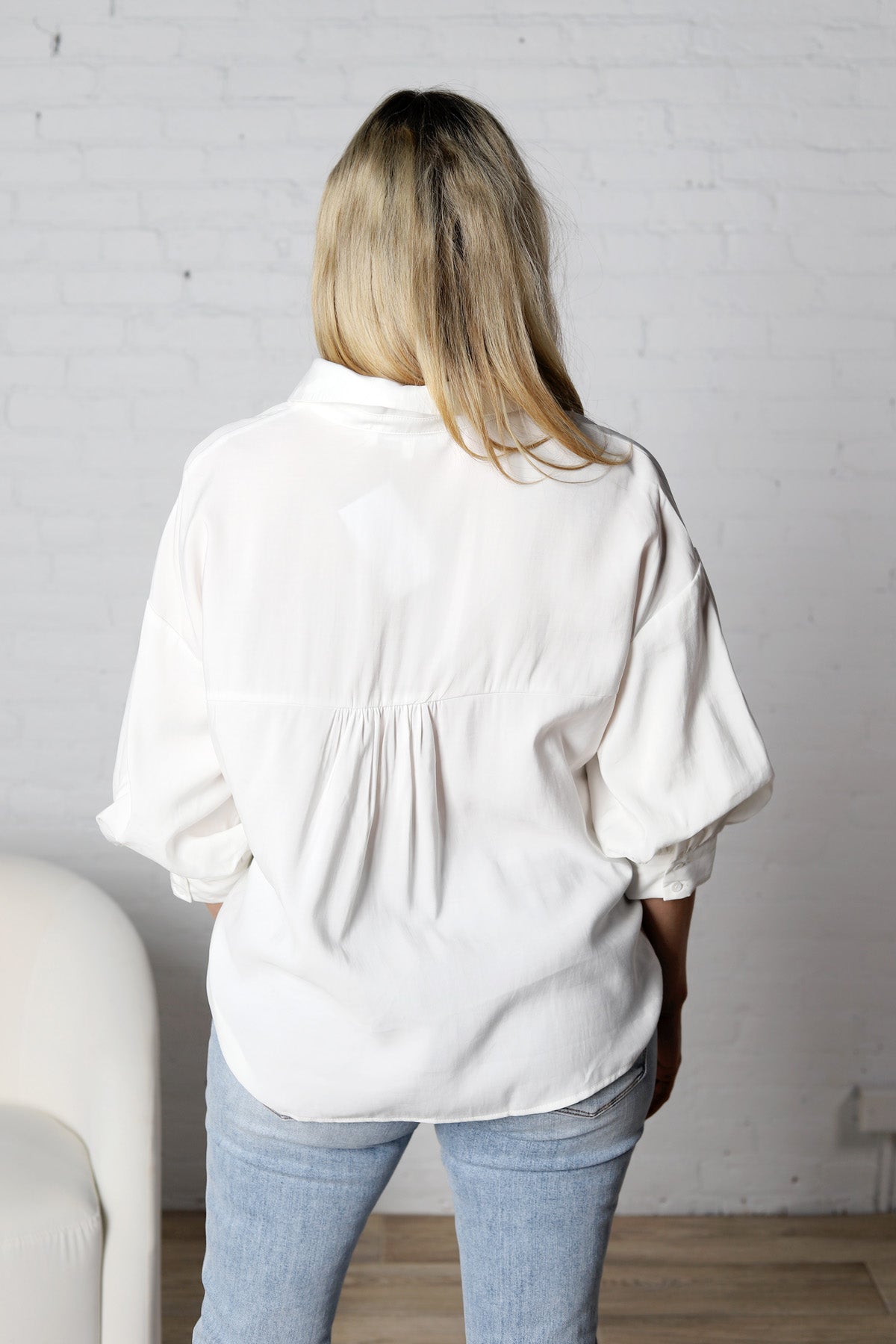 Josephine Balloon Sleeve Shirt - White