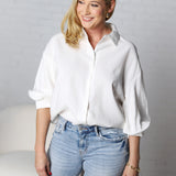 Josephine Balloon Sleeve Shirt - White