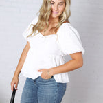 Josette Sheer Organza Blouse - White FINAL SALE