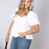 Josette Sheer Organza Blouse - White FINAL SALE