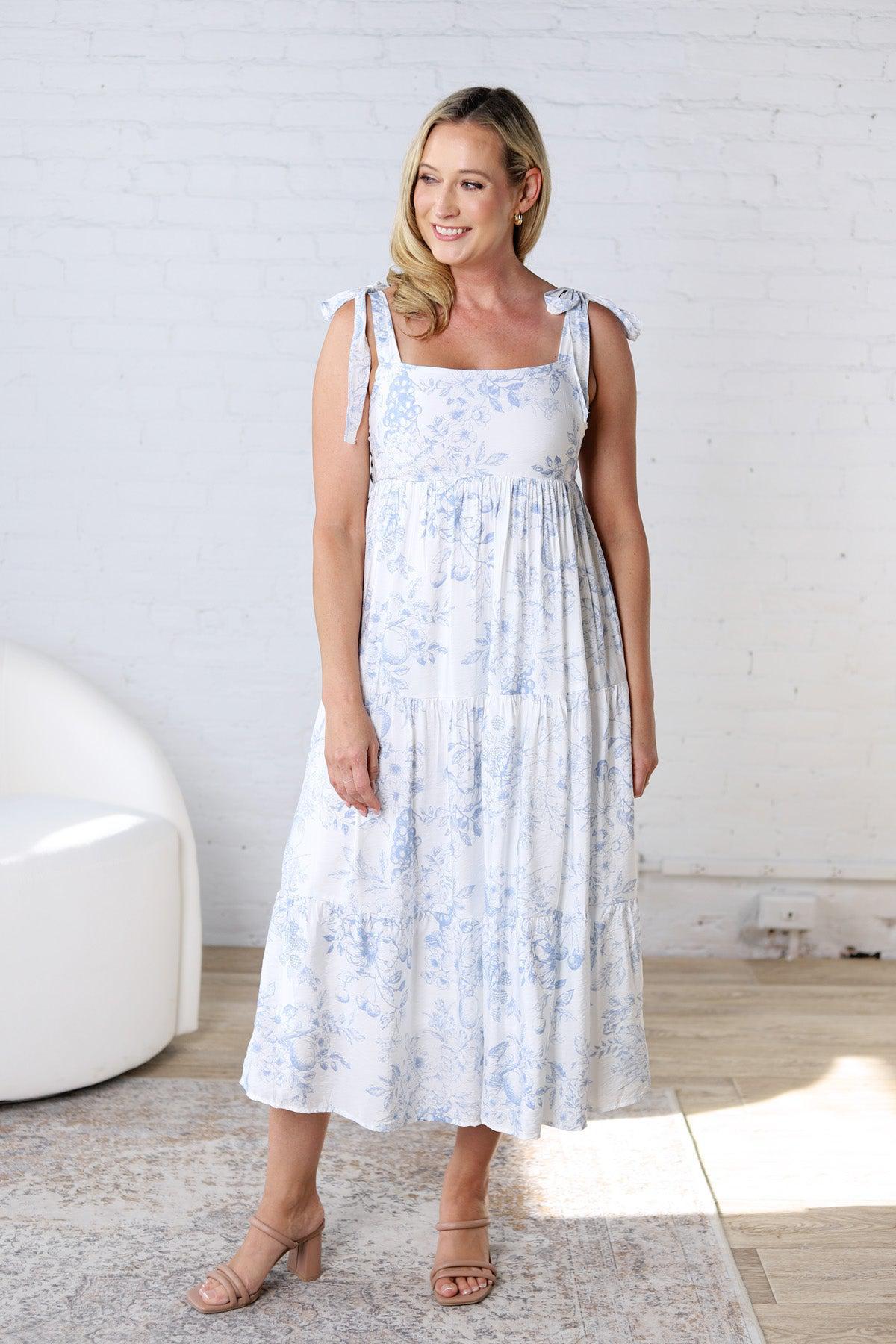 Jovia Fruit Blossom Tiered Midi Dress **RESTOCK COMING**