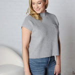 Jovie Short Sleeve Sweater Top - H Grey