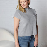 Jovie Short Sleeve Sweater Top - H Grey