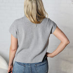 Jovie Short Sleeve Sweater Top - H Grey