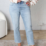 Jules Mid Rise Straight Leg Denim - Glaucous