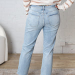 Jules Mid Rise Straight Leg Denim - Glaucous