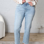 Jules Mid Rise Straight Leg Denim - Glaucous