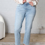 Jules Mid Rise Straight Leg Denim - Glaucous