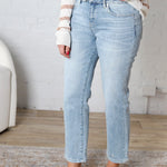 Jules Mid Rise Straight Leg Denim - Glaucous