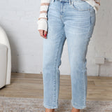 Jules Mid Rise Straight Leg Denim - Glaucous