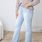 Juna Crop Straight Finished Hem Jeans - Risen Jeans