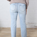 Juna Crop Straight Finished Hem Jeans - Risen Jeans