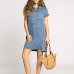 June Denim Dress - Dusty Blue