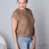 Justine Crochet Knit Short Sleeve Top