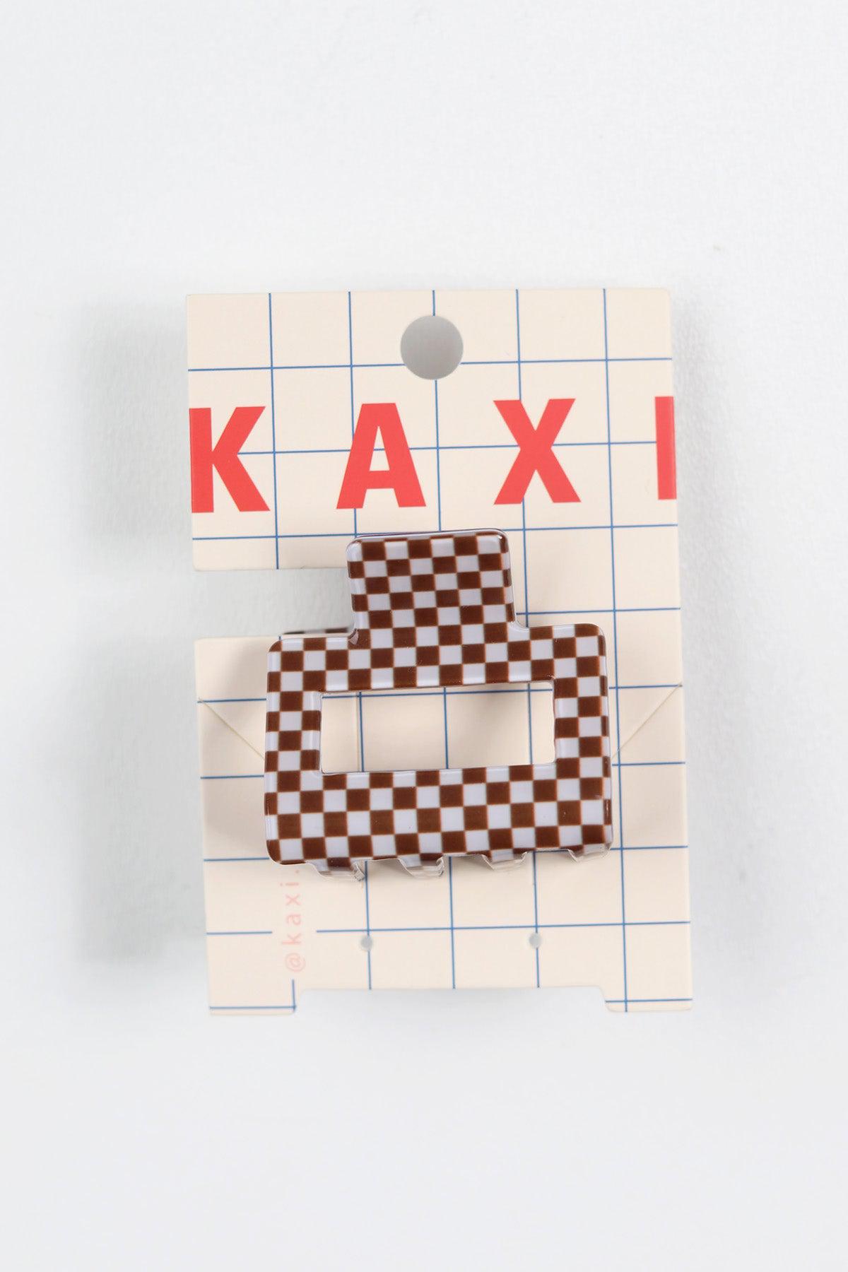 KAXI Mini Checkered Square Claw - Brown
