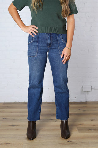 KUT Avery High Rise Easy Straight Jeans - Fortune