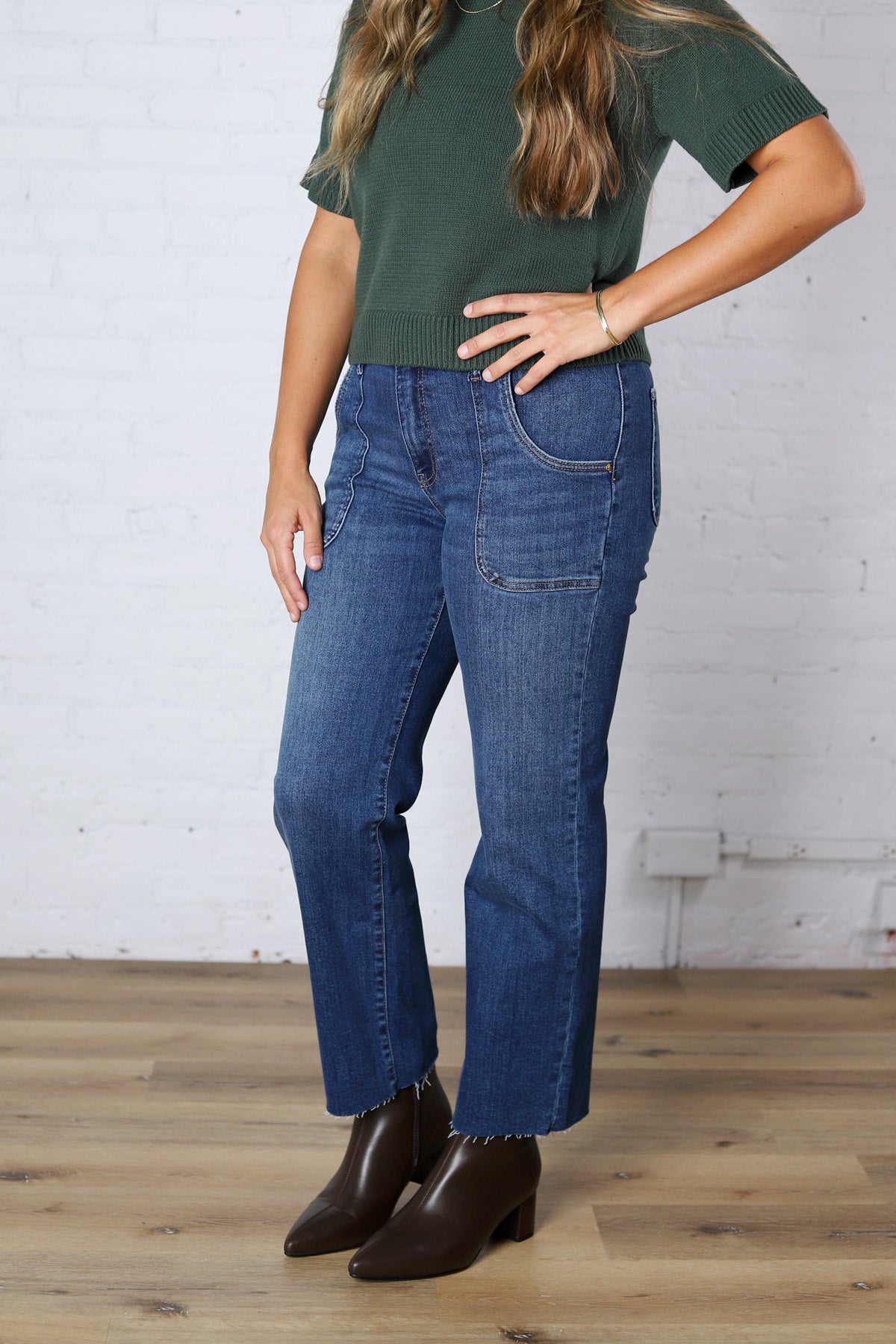 KUT Avery High Rise Easy Straight Jeans - Fortune