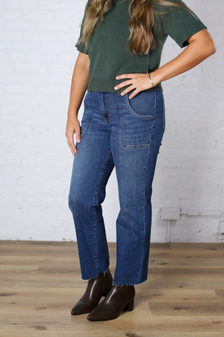 KUT Avery High Rise Easy Straight Jeans - Fortune