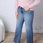 KUT Avery Straight Leg Raw Hem - Building Wash