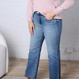 KUT Avery Straight Leg Raw Hem - Building Wash