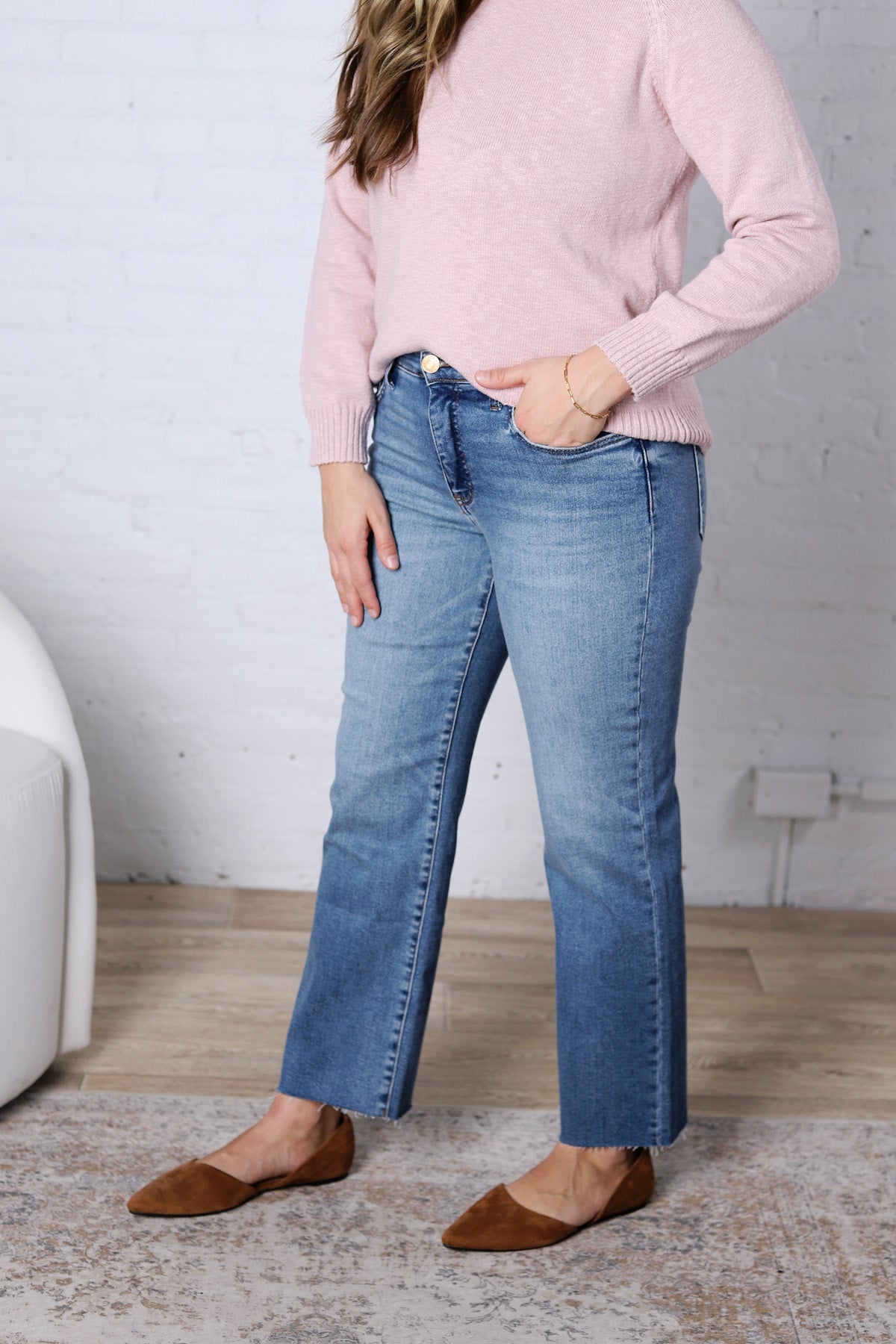 KUT Avery Straight Leg Raw Hem - Building Wash