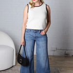 KUT Blake Super Wide Leg Raw Hem Denim - Charming