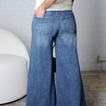 KUT Blake Super Wide Leg Raw Hem Denim - Charming