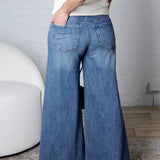 KUT Blake Super Wide Leg Raw Hem Denim - Charming