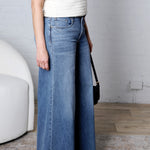 KUT Blake Super Wide Leg Raw Hem Denim - Charming
