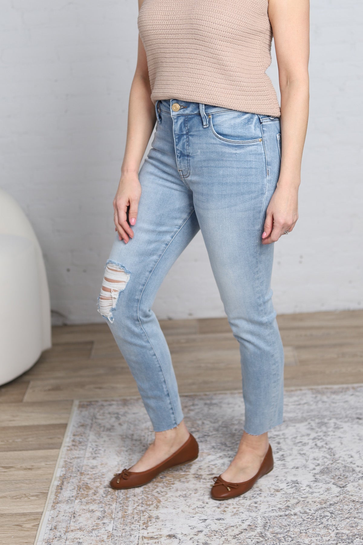 KUT Charlize Cigarette Leg Raw Hem Denim - Revelation - FINAL SALE