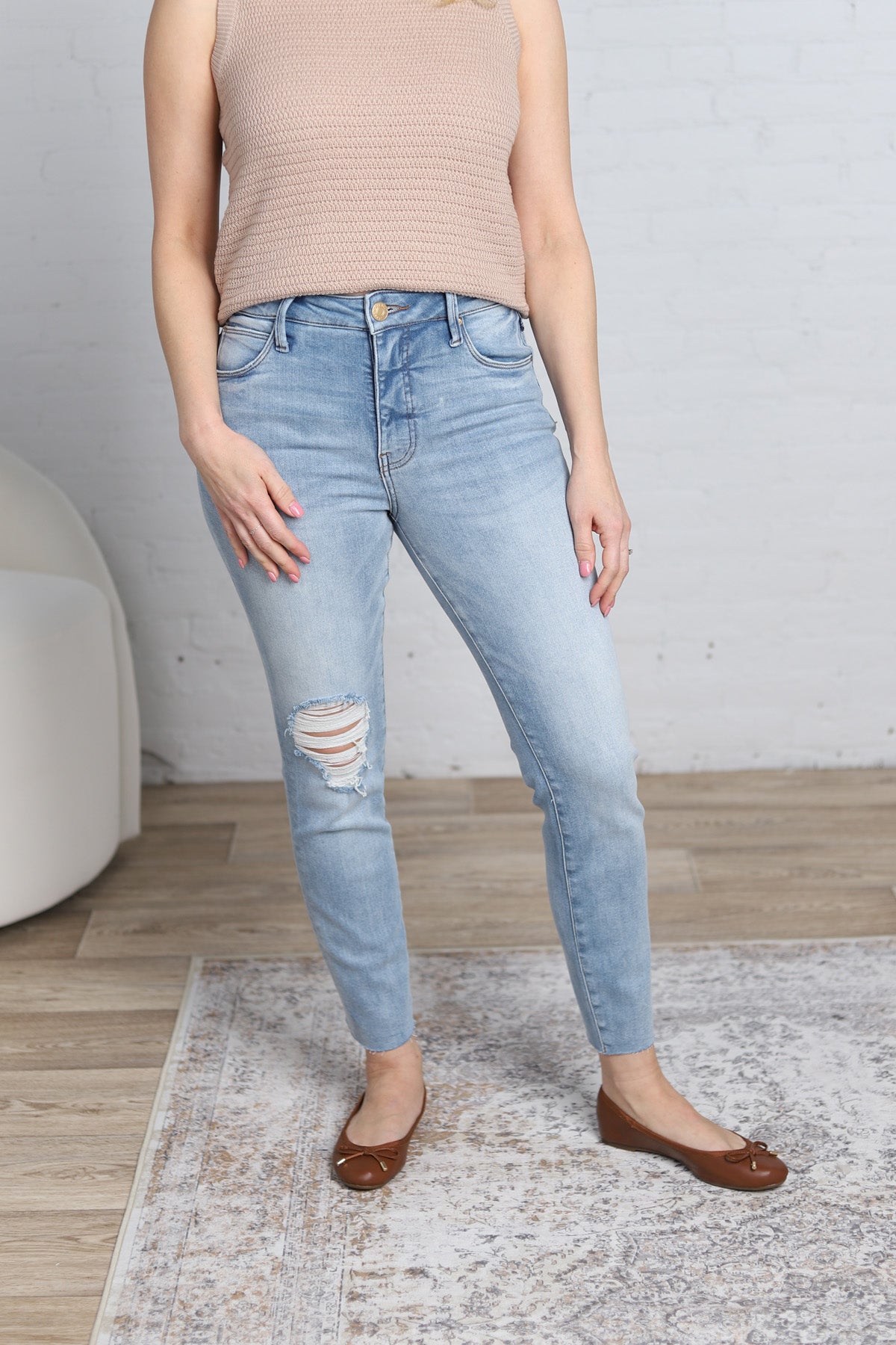 KUT Charlize Cigarette Leg Raw Hem Denim - Revelation - FINAL SALE