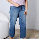KUT Charlotte High Rise Wide Leg Raw Hem - Soaring Wash