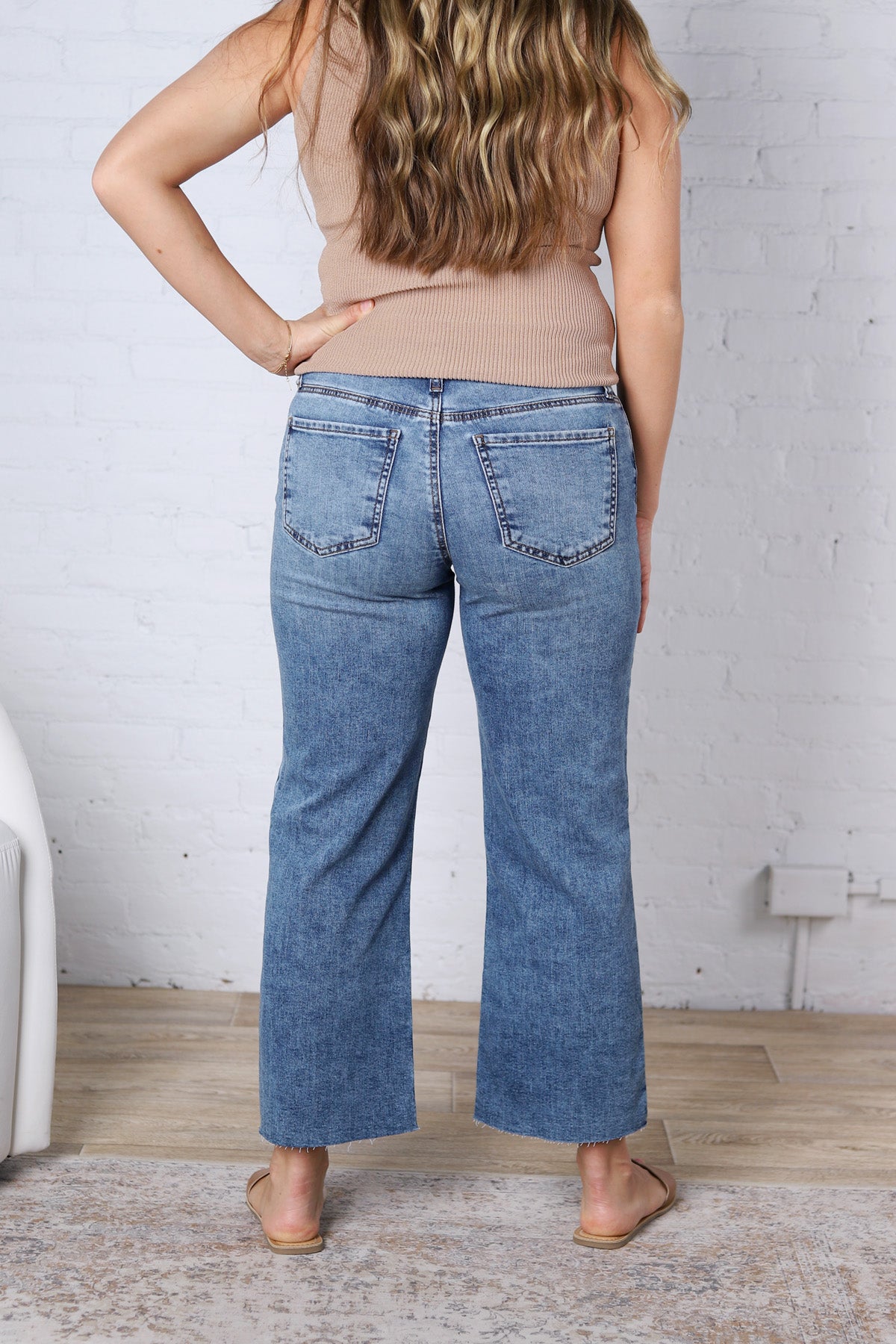 KUT Charlotte Wide Leg with Raw Hem - Star Wash