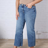 KUT Charlotte Wide Leg with Raw Hem - Star Wash