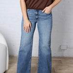 KUT Jean Wide Leg Clean Hem - Ablaze Wash