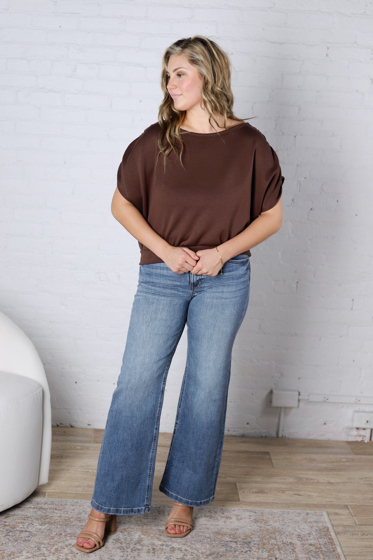 KUT Jean Wide Leg Clean Hem - Ablaze Wash