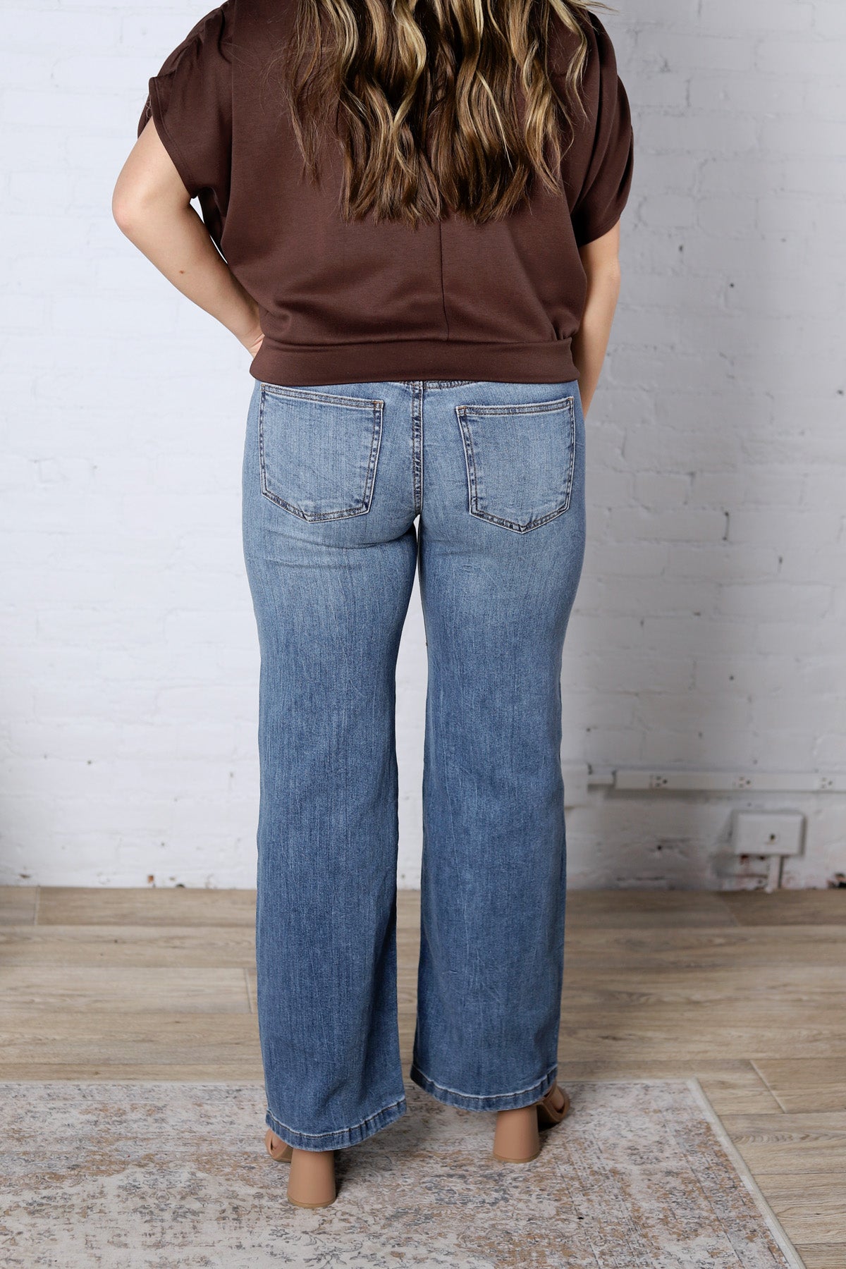 KUT Jean Wide Leg Clean Hem - Ablaze Wash