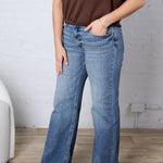 KUT Jean Wide Leg Clean Hem - Ablaze Wash