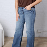 KUT Jean Wide Leg Clean Hem - Ablaze Wash