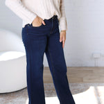 KUT Jean Wide Leg Clean Hem Denim - Attributable