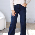 KUT Jean Wide Leg Clean Hem Denim - Attributable