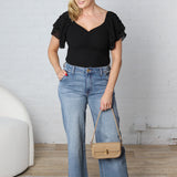 KUT Jodi Wide Leg Denim w/ Slash Front Pockets Denim - Vital