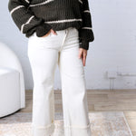 KUT Meg High Rise Wide Leg Roll Up Hem - Candle