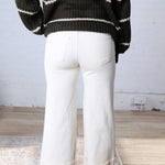 KUT Meg High Rise Wide Leg Roll Up Hem - Candle - FINAL SALE