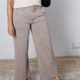 KUT Meg Wide Leg Front Pocket Denim - Coffee Cream