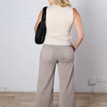 KUT Meg Wide Leg Front Pocket Denim - Coffee Cream